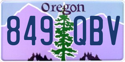 OR license plate 849QBV