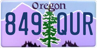 OR license plate 849QUR