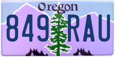 OR license plate 849RAU