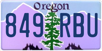 OR license plate 849RBU