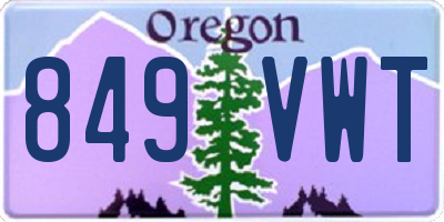 OR license plate 849VWT