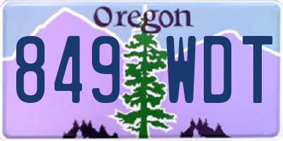 OR license plate 849WDT