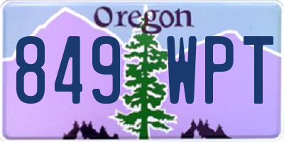 OR license plate 849WPT
