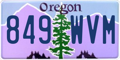 OR license plate 849WVM