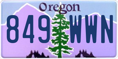 OR license plate 849WWN