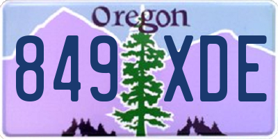 OR license plate 849XDE