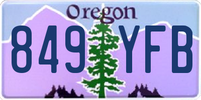 OR license plate 849YFB