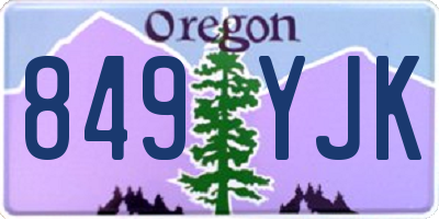 OR license plate 849YJK