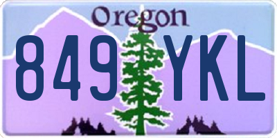 OR license plate 849YKL