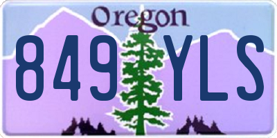 OR license plate 849YLS