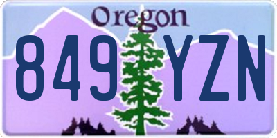 OR license plate 849YZN