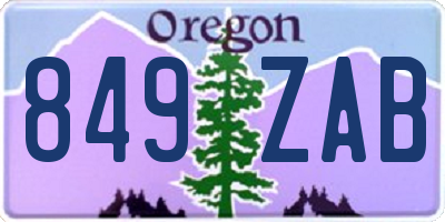 OR license plate 849ZAB