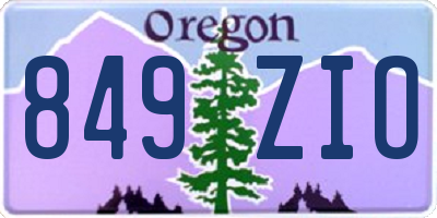OR license plate 849ZIO