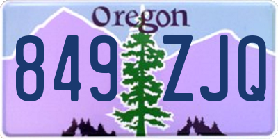 OR license plate 849ZJQ