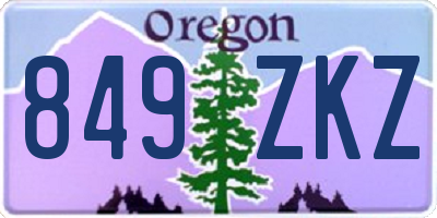 OR license plate 849ZKZ
