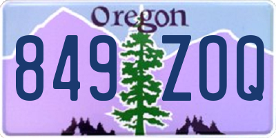 OR license plate 849ZOQ