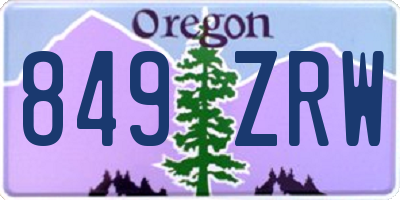 OR license plate 849ZRW