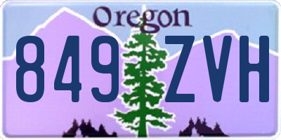 OR license plate 849ZVH
