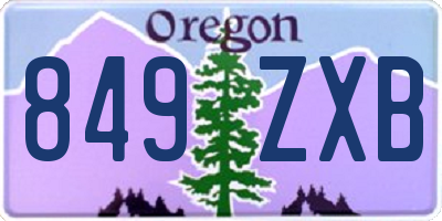 OR license plate 849ZXB
