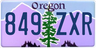 OR license plate 849ZXR