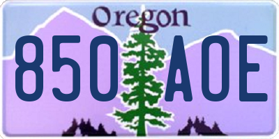 OR license plate 850AOE