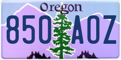 OR license plate 850AOZ
