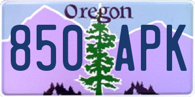 OR license plate 850APK