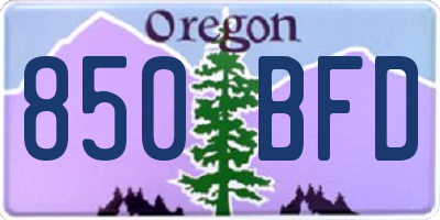 OR license plate 850BFD