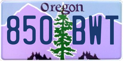 OR license plate 850BWT
