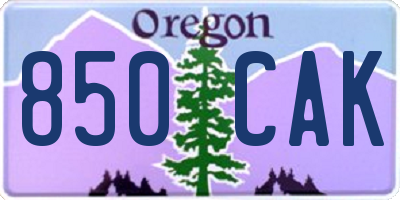 OR license plate 850CAK