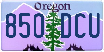 OR license plate 850DCU