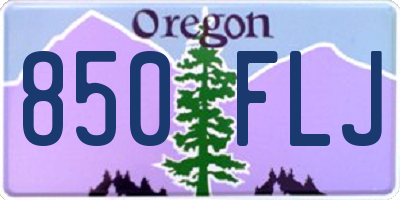 OR license plate 850FLJ