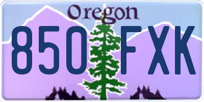 OR license plate 850FXK