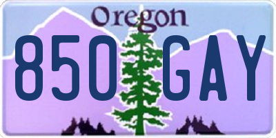 OR license plate 850GAY