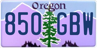 OR license plate 850GBW