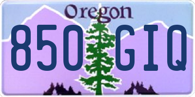 OR license plate 850GIQ