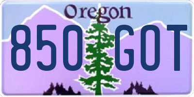 OR license plate 850GOT