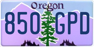OR license plate 850GPD