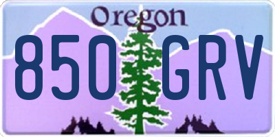 OR license plate 850GRV