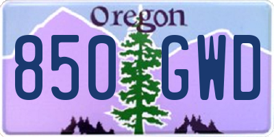 OR license plate 850GWD