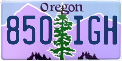 OR license plate 850IGH