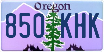 OR license plate 850KHK