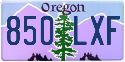 OR license plate 850LXF