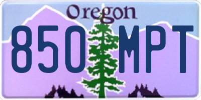 OR license plate 850MPT