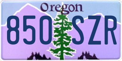 OR license plate 850SZR