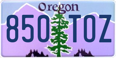 OR license plate 850TOZ