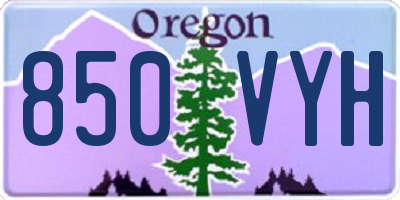 OR license plate 850VYH