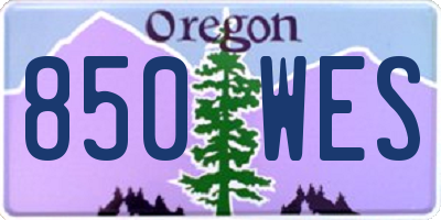 OR license plate 850WES
