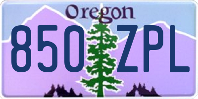 OR license plate 850ZPL