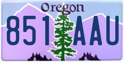 OR license plate 851AAU